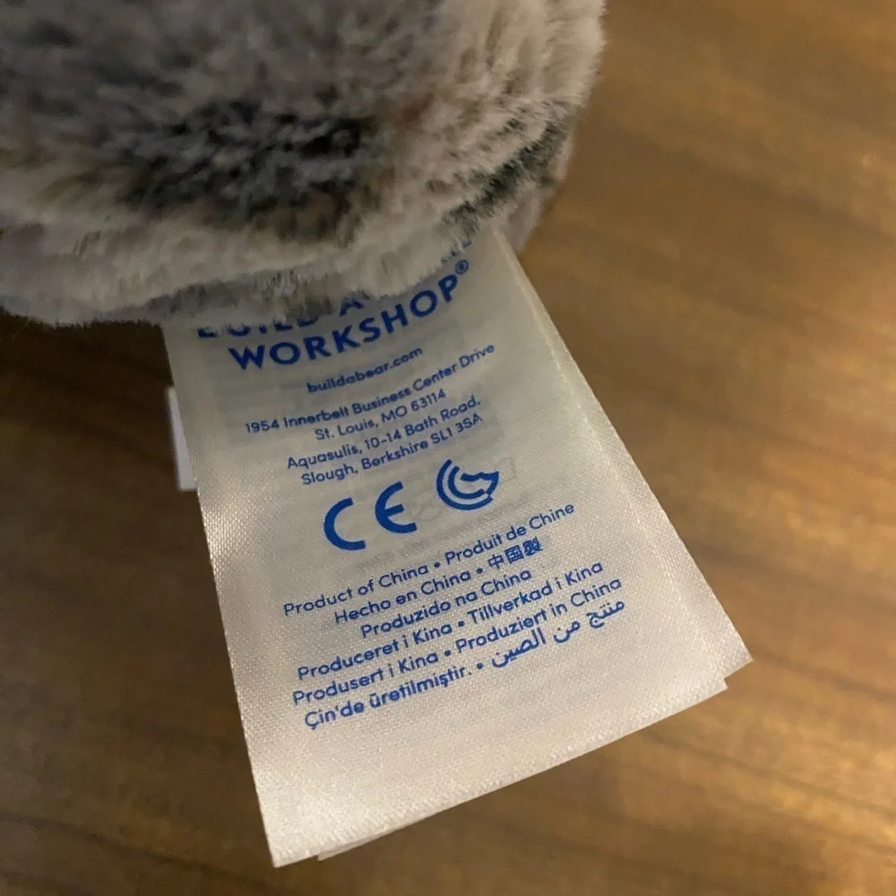 Build A Bear Workshop Plush Snow Leopard Grey Black White Stuffed Animal